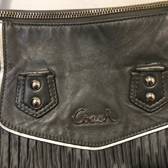 Coach Rushed Sateen Silver Grey Shoulder Bag H1282 F20084 - Picture 4 of 11
